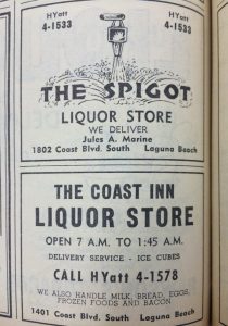 Coast Inn Liquor Advertising